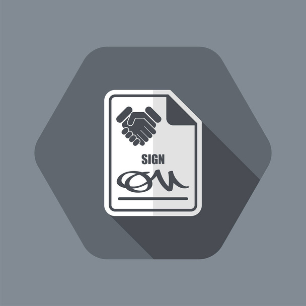 Sign on agreement document - Vector, Image