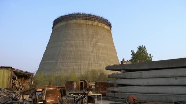 Cooling tower of Chernobyl Nuclear Power Station - Footage, Video