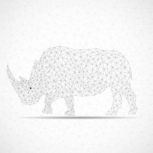 Abstracte veelhoekige wireframe neushoorn van lijnen. Vector - Vector, afbeelding
