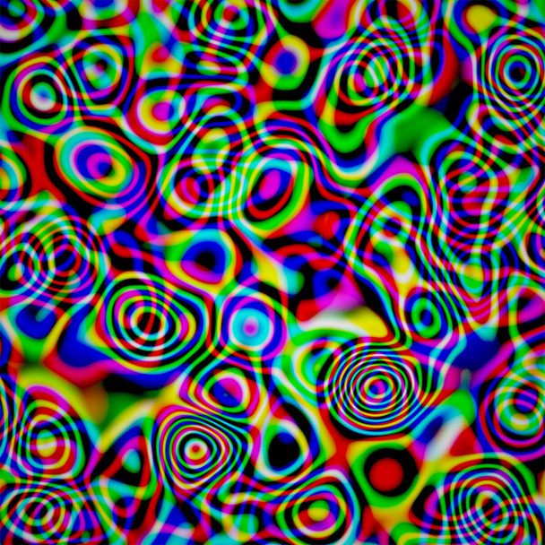 A computer generated abstract multicolored pattern on black background. - Φωτογραφία, εικόνα