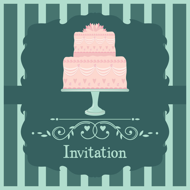Pink wedding cake - Vecteur, image