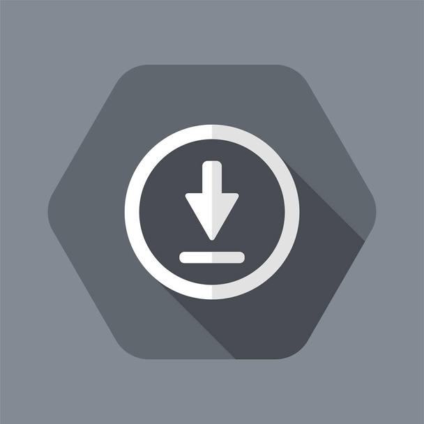Botão de download - Vector ícone mínimo plano
 - Vetor, Imagem