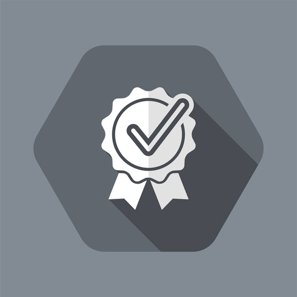 Certyfikat Checkmark - wektor ikona płasko minimalne - Wektor, obraz