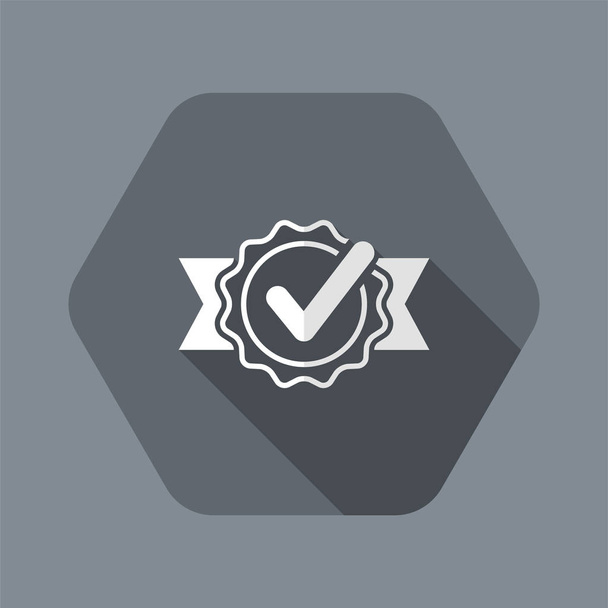 Zaškrtnutí certifikát - vektor byt minimální ikony - Vektor, obrázek