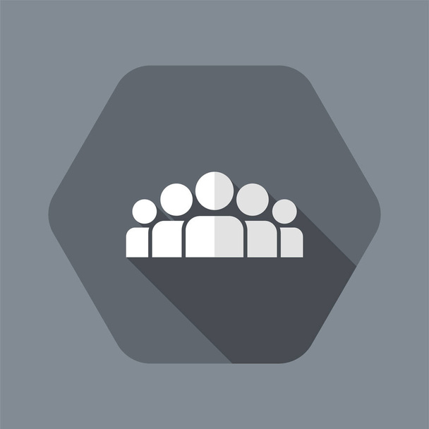 Grupo de pessoas - Vector ícone mínimo plano
 - Vetor, Imagem