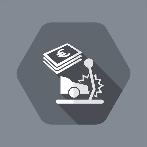 Автомобільний страховий платіж - євро - вектор веб значок - Вектор, зображення