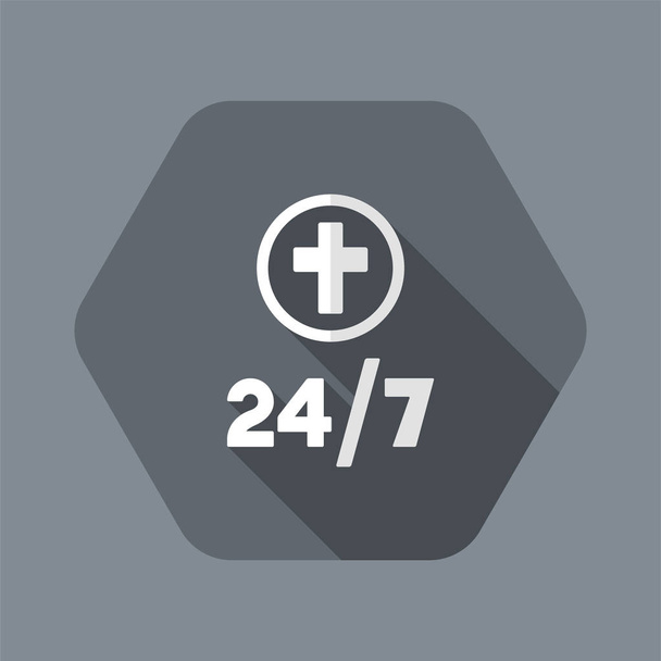Servicios religiosos 24 / 7 - Vector icono web
 - Vector, imagen