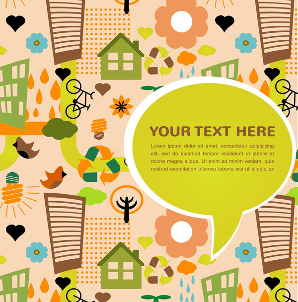 Colorful eco pattern with place for your text - Vector, Image