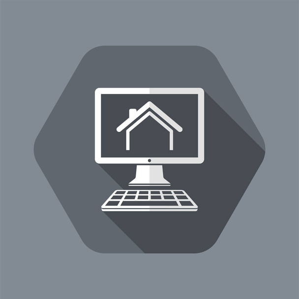 Веб-сайт недвижимости - векторная иконка
 - Вектор,изображение