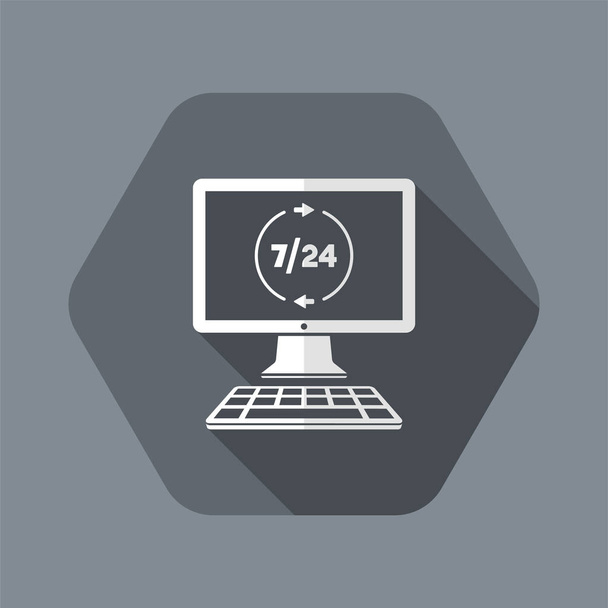 7/24 computer assistance - Vector flat icon - Vector, Image