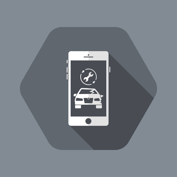 Araba kazasında tam destek için smartphone uygulaması - Vektör, Görsel