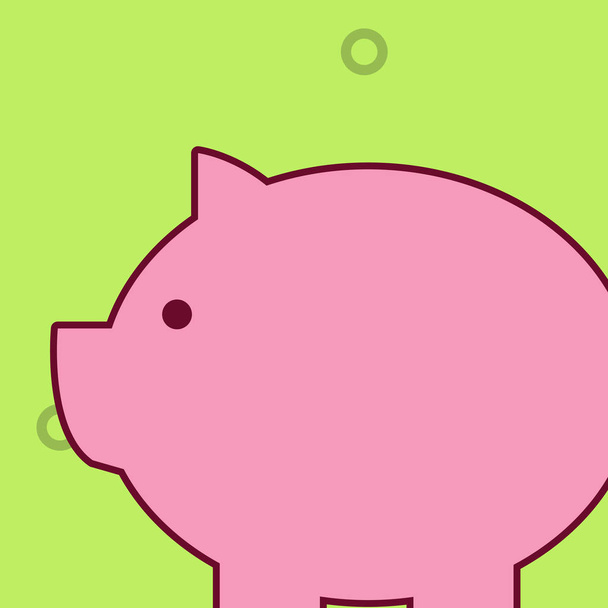 Classic traditional piggy bank animal design look like real pig. Pink swine toy with round and fat body. Imitation of real hog in form of saving money box. - Vector, Image