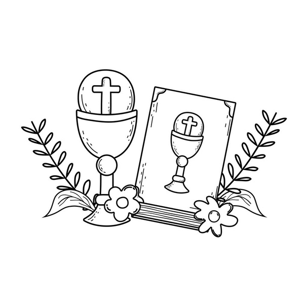 Ιερό Δισκοπότηρο με Αγία Γραφή διανυσματικό σχεδιασμό εικονογράφηση - Διάνυσμα, εικόνα