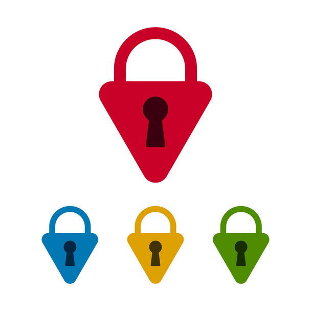 Triangle lock icons - ベクター画像