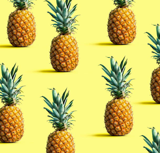 Pineapples on a solid color background - Foto, Imagem