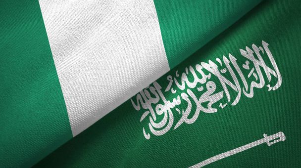 Nigeria en Saoedi-Arabië vlaggen textiel doek - Foto, afbeelding