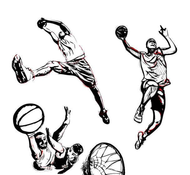 Trío de baloncesto
 - Vector, Imagen