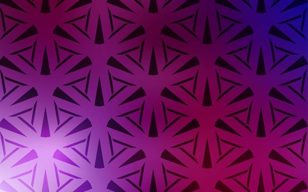 Dark Purple, Pink vector backdrop with lines, triangles. - Vector, imagen