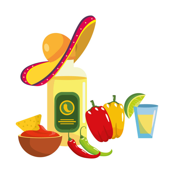 ízletes mexikói ételek rajzfilm vektoros illusztráció grafikai tervezés - Vektor, kép
