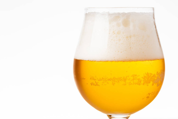 Glass of beer on white background - Photo, image