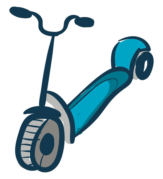Scooter hand getekende ontwerp, illustratie, vector op witte blauw - Vector, afbeelding