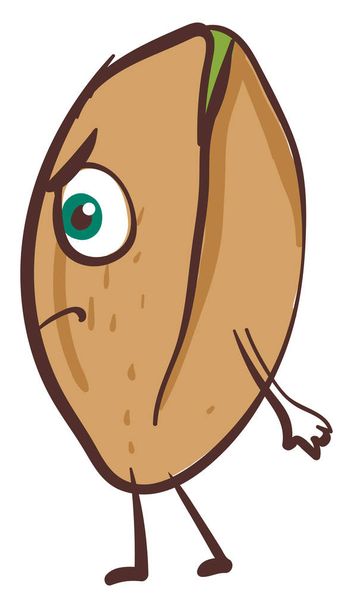Angry pistachio , vector or color illustration - Vector, Image