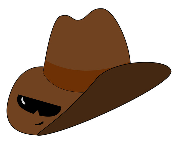 Chapeau de cow-boy brun, illustration vectorielle ou couleur
 - Vecteur, image