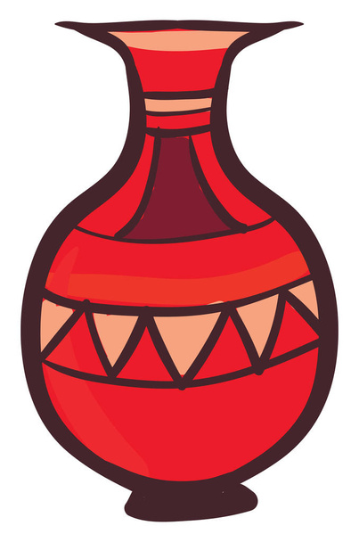 Clipart einer roten Vase / Blumentopf auf weißem Hintergrund - Vektor, Bild