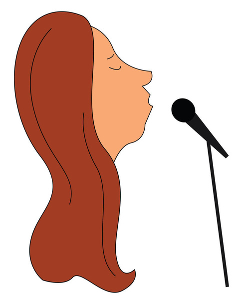 Clip Art του προσώπου μιας κυρίας τραγουδίστρια, διάνυσμα ή χρώμα illustrati - Διάνυσμα, εικόνα