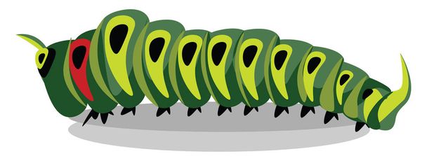Caterpillar, vector of kleur illustratie.  - Vector, afbeelding