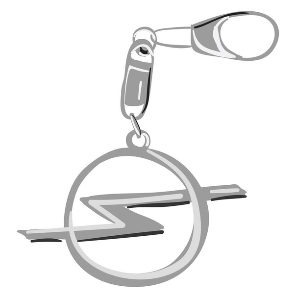 Keychain opel, vector or color illustration.  - Vector, Image