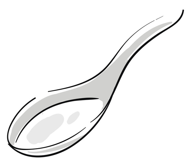 Sketch of a ceramic soup spoon, vector or color illustration.  - Vector, Image