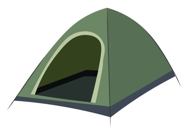Kültéri kemping sátor napernyő lombkorona egyetlen elem, vektor vagy színező - Vektor, kép