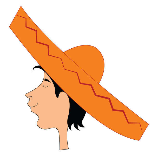 Afbeelding van Mexicaanse hoed, vector of kleur illustratie. - Vector, afbeelding