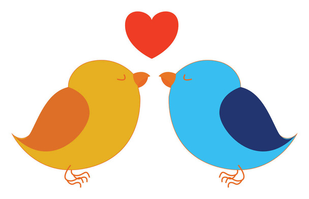 Image of love bird, vector or color illustration. - Vector, Image
