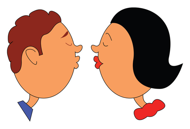A girl and boy in love, vector or color illustration. - Vecteur, image