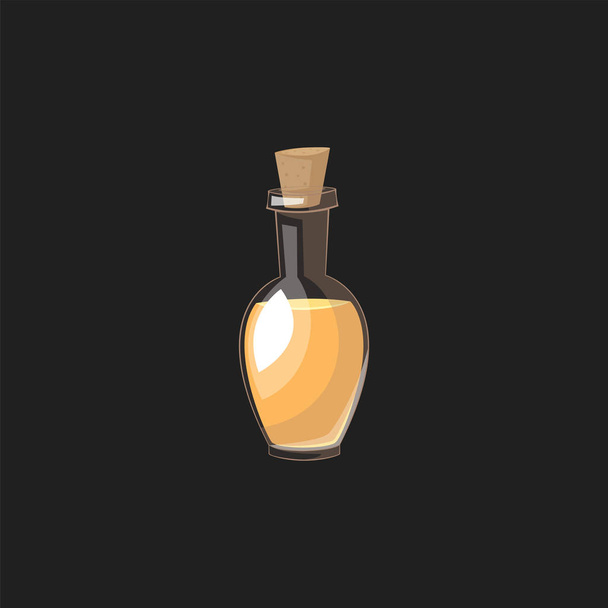 Curved oil bottle, vector or color illustration. - Vector, Image
