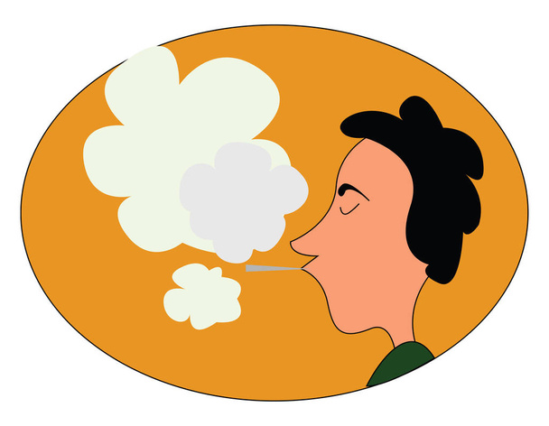 Ένας άνθρωπος καπνιστών, διάνυσμα ή έγχρωμη απεικόνιση. - Διάνυσμα, εικόνα