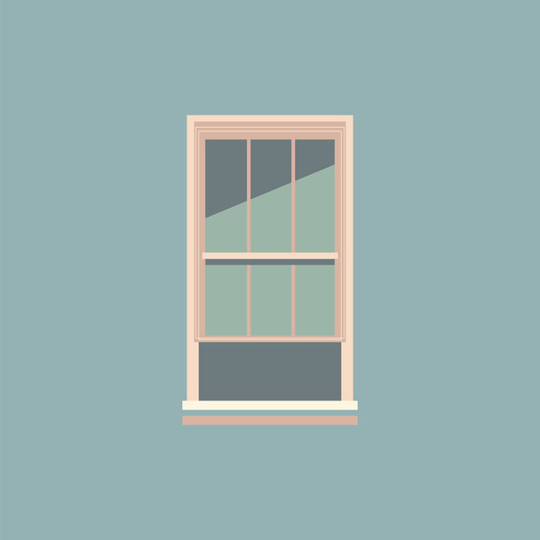  A color illustration of a half opened window, vector or color i - Vector, Image