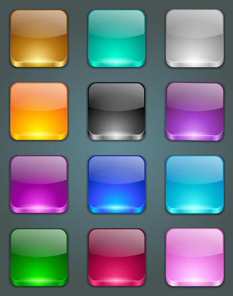 Set of glossy button icons. - Vecteur, image