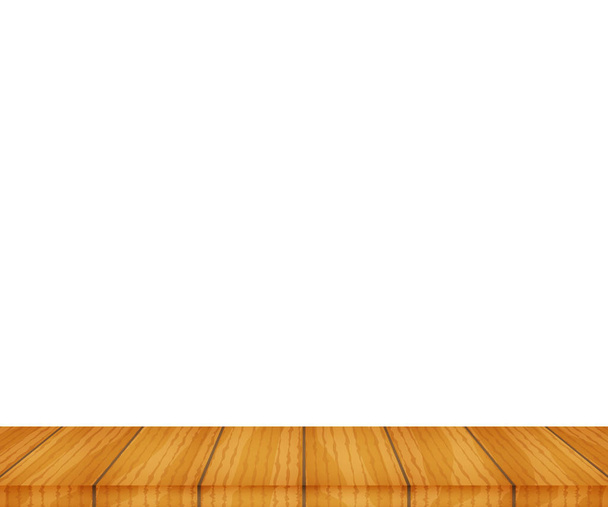 Vector wood table top on white background - Vector, Image