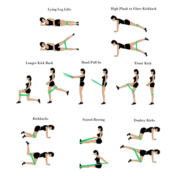 Band exercises workout - Vector, Image