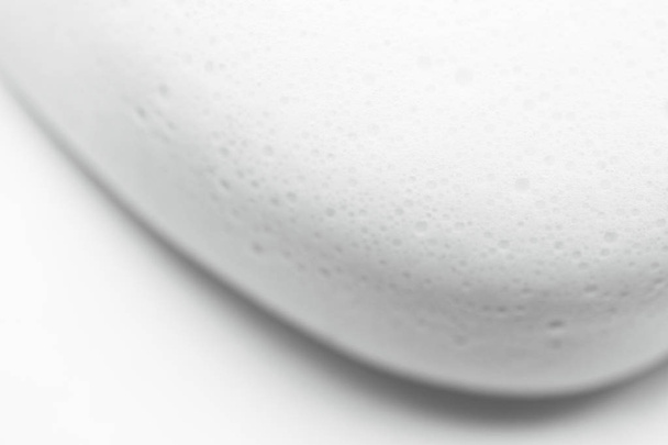 Smooth foam soap form abstract background with selective focus. Close up, macro - Photo, Image
