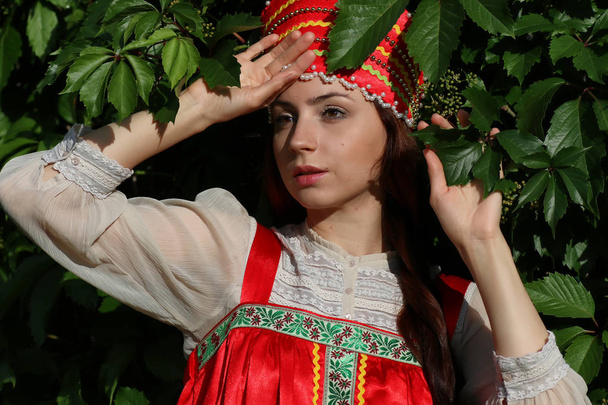 A hagyományos ruha ivy fal fa szláv - Fotó, kép