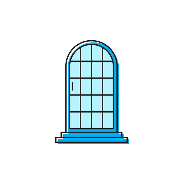 дугові двері Векторна концепція іконки, ізольовані на білому тлі
 - Вектор, зображення