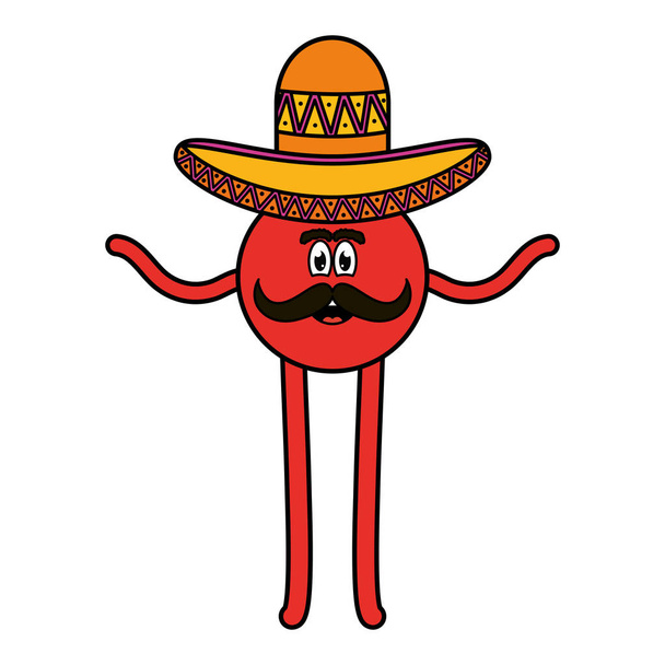 Мексиканська персонаж смайлів Векторні ілюстрації дизайн - Вектор, зображення