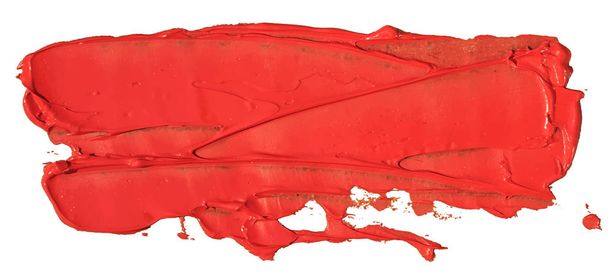 Pintura de textura de aceite rojo pincelada, pintada a mano, aislada sobre fondo blanco EPS10 vector ilustración
. - Vector, Imagen
