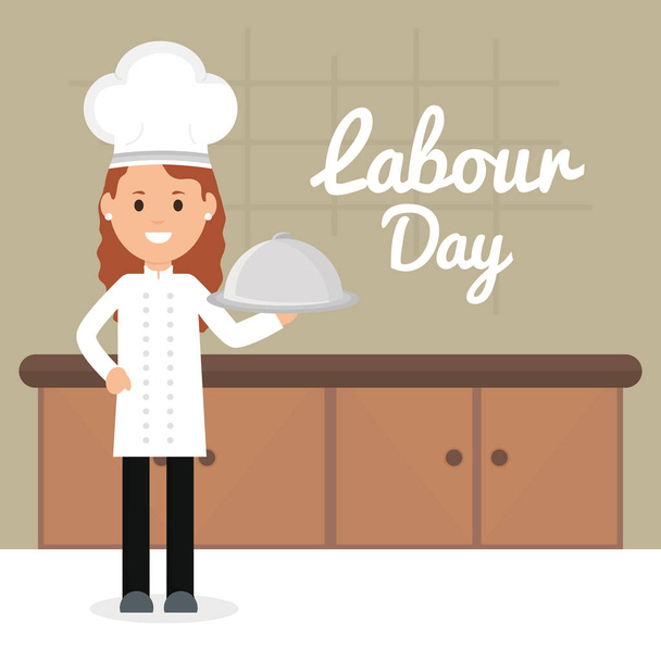 young female chef avatar character vector illustration design - Vector, Image