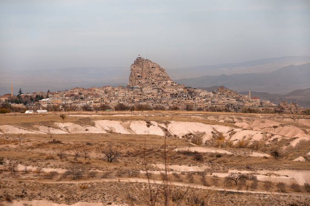 View of the unique volcanic landscape of Cappadocia - Фото, изображение