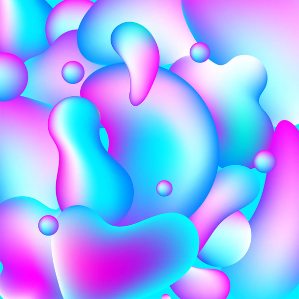 Liquid shapes neon background - Vector, Image